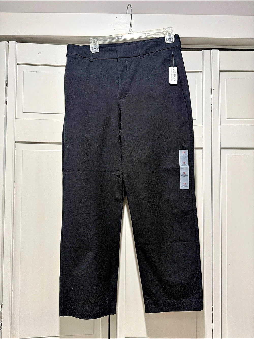 Old Navy High-Waisted Pixie Straight Pants Women's Straight Leg Trousers Black